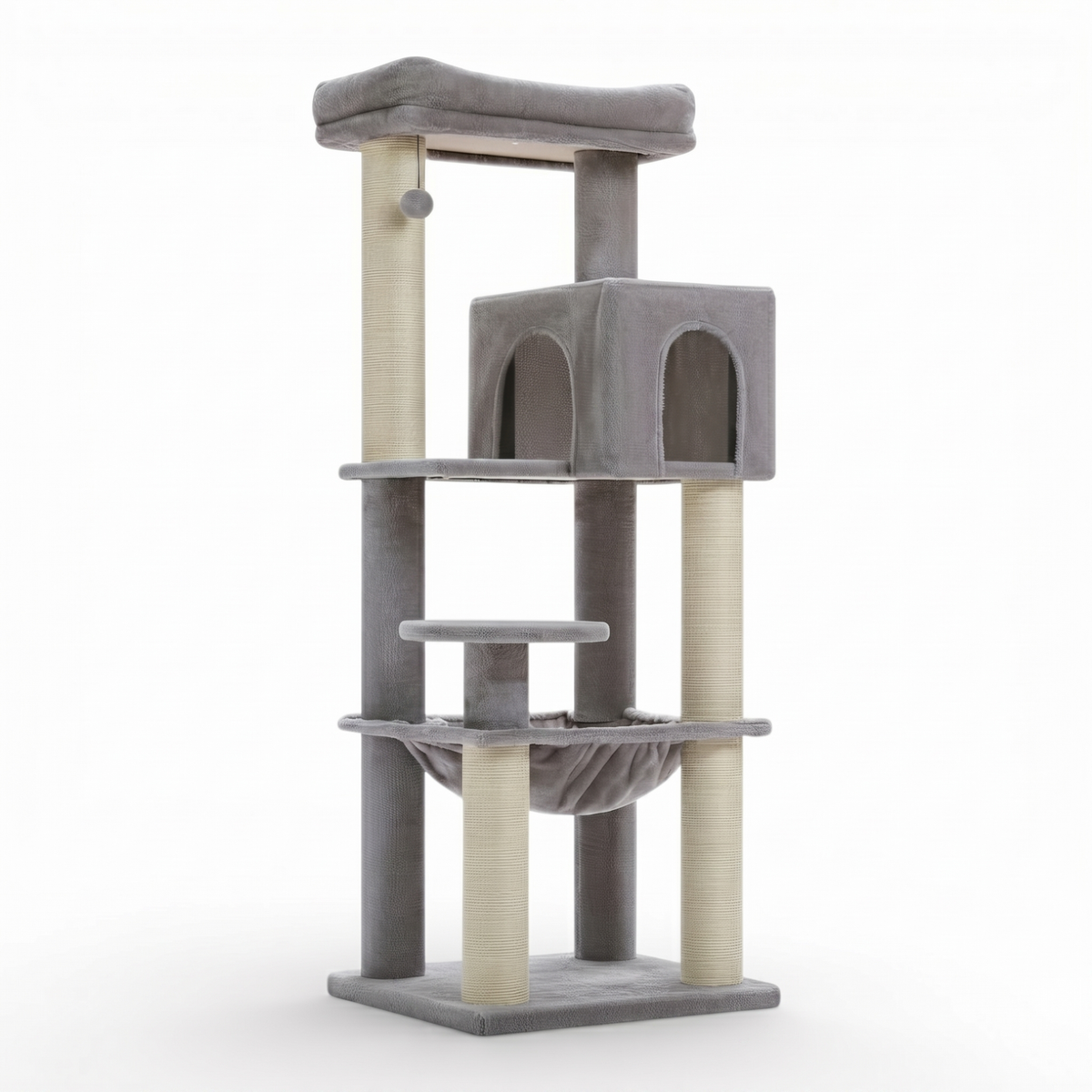 Arbre à Chat Design avec Maison Double Arche & Hamac