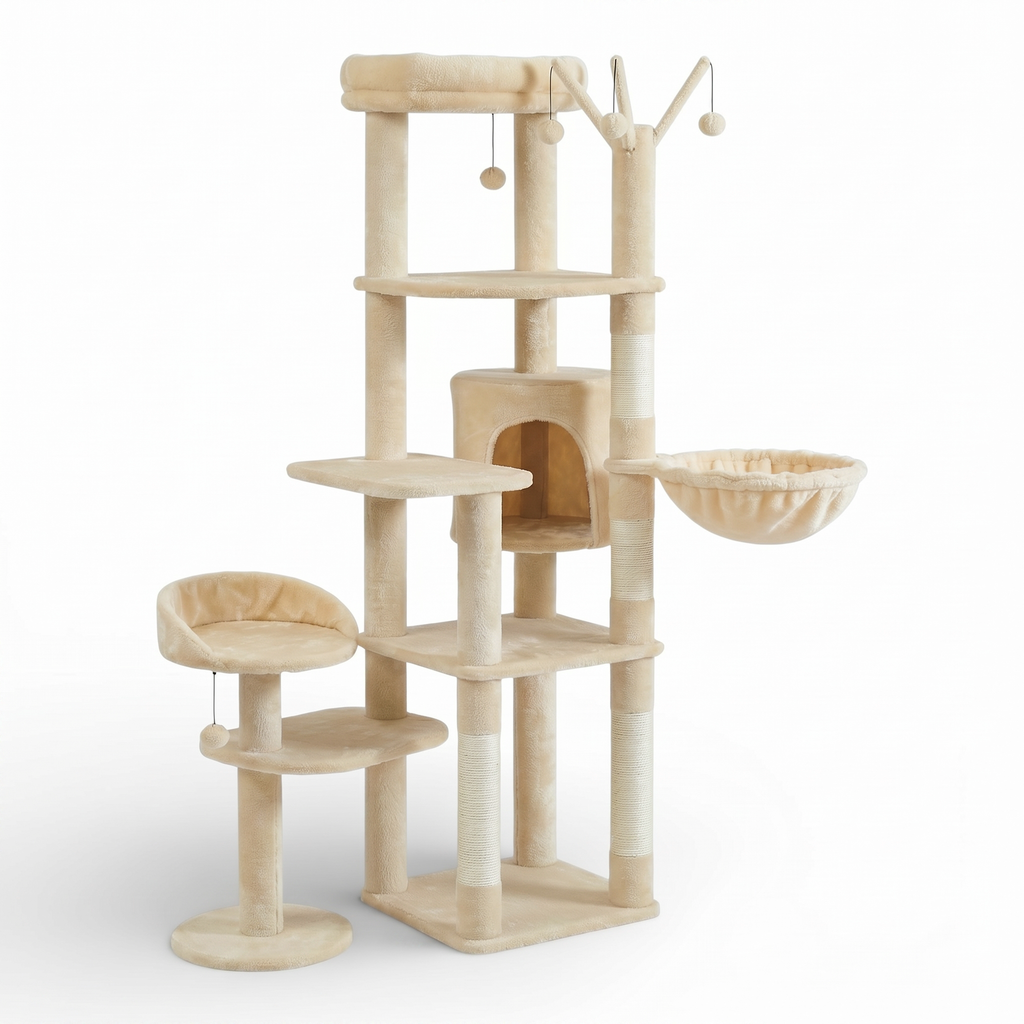 Arbre à Chat Modulaire avec Maison, Nids & Arbre à Jouets
