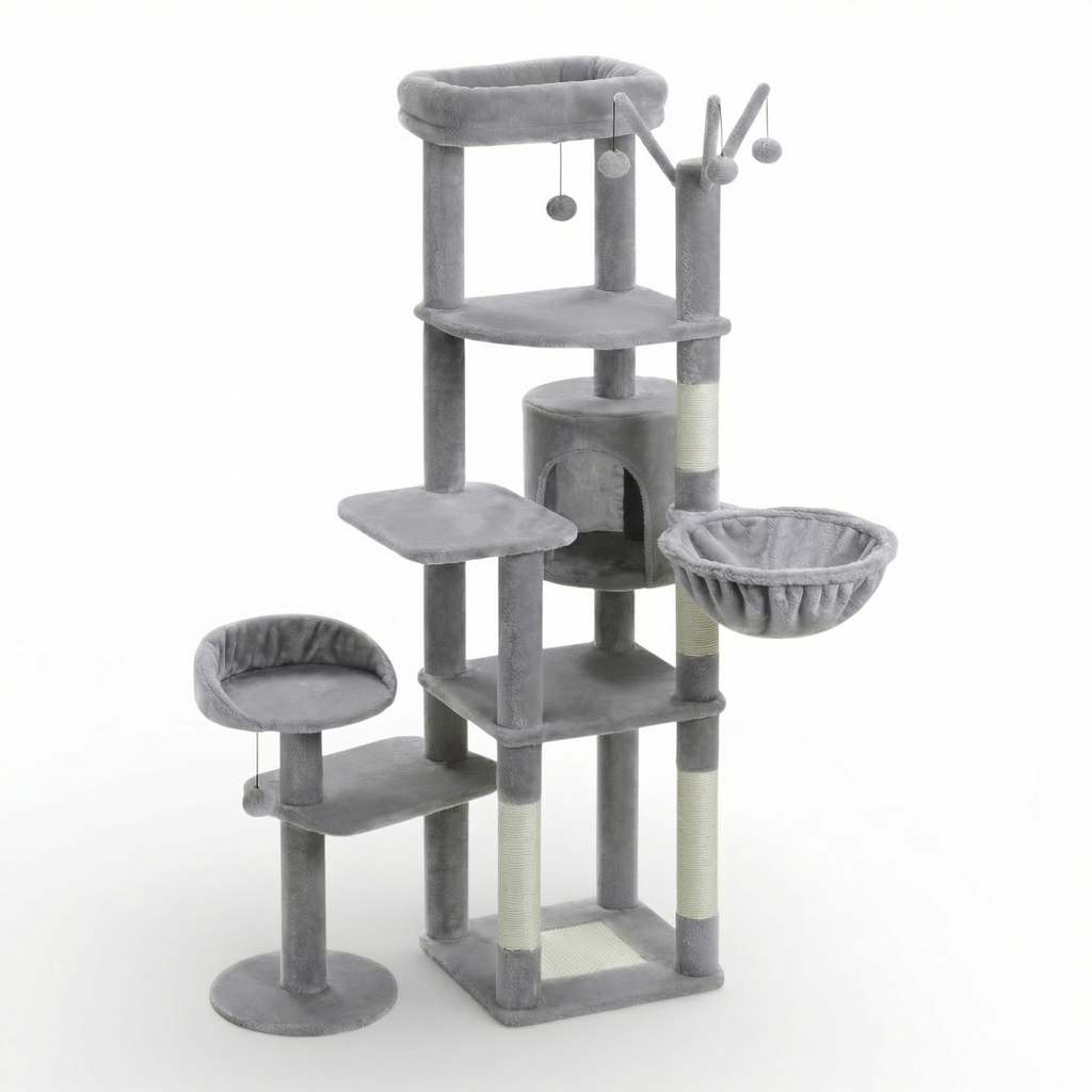 Arbre à Chat Modulaire avec Maison, Nids & Arbre à Jouets