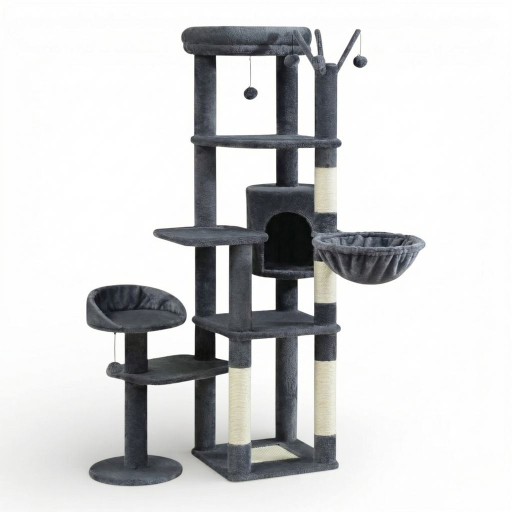 Arbre à Chat Modulaire avec Maison, Nids & Arbre à Jouets