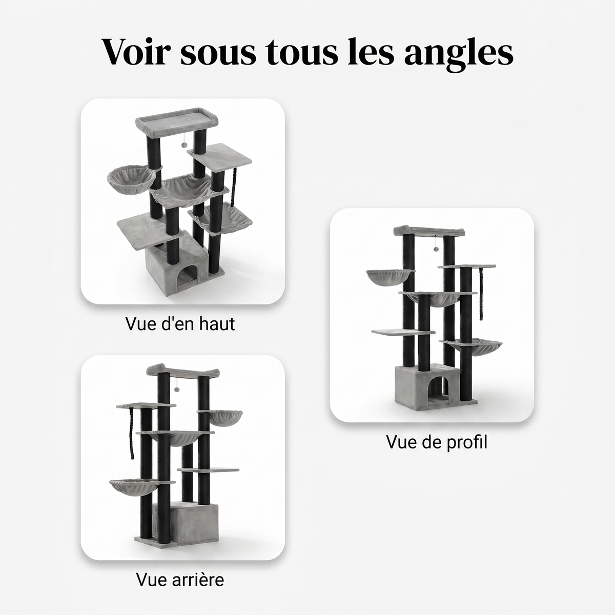 Arbre à Chat Multi-Niveaux avec Maison & Hamacs