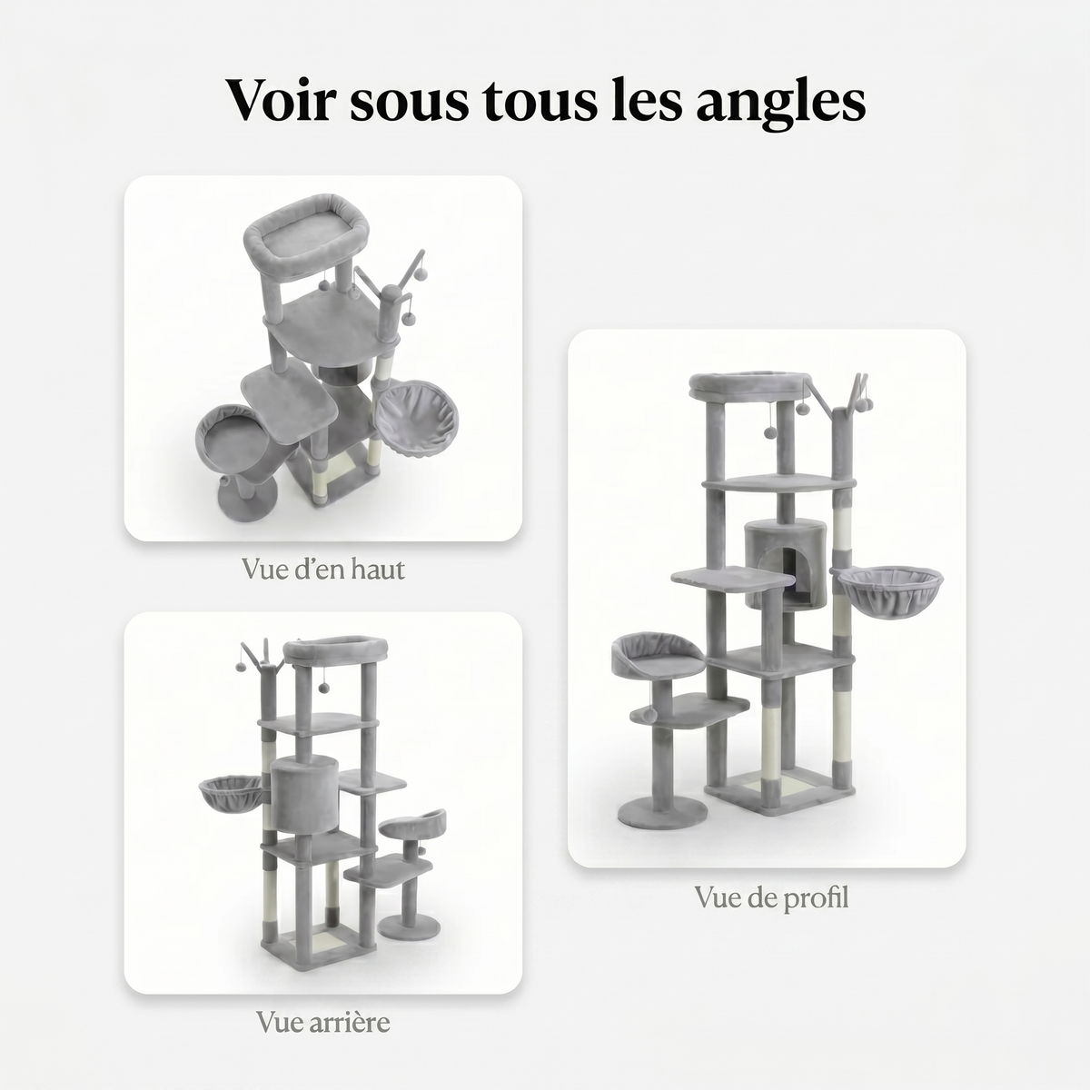 Arbre à Chat Modulaire avec Maison, Nids & Arbre à Jouets