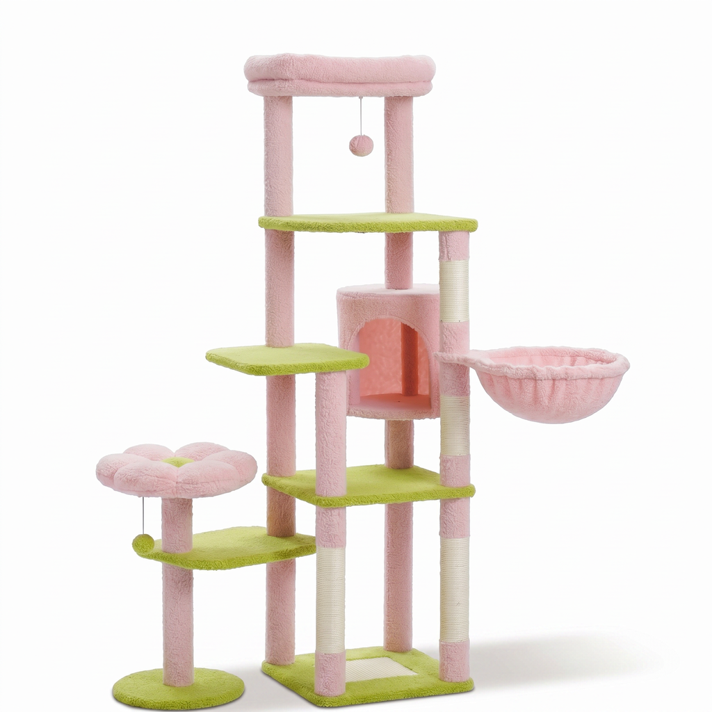 Arbre à Chat Modulaire avec Maison, Nids & Arbre à Jouets
