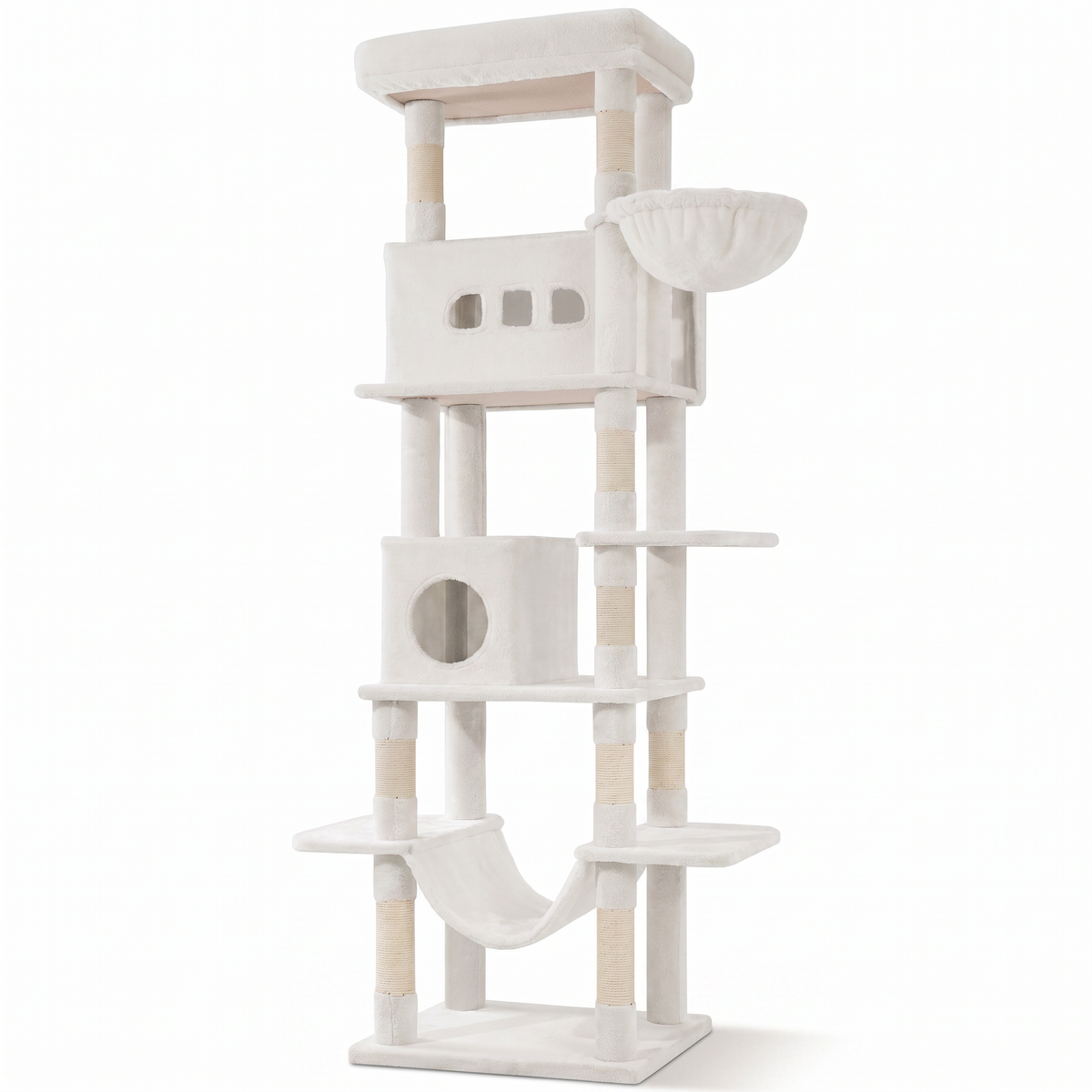 Arbre à Chat Hauteur avec Double Maison, Corbeille & Hamac