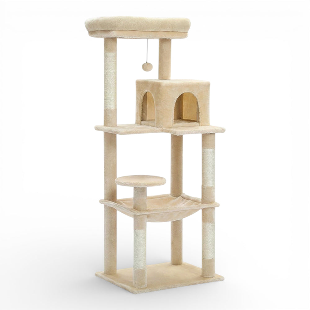 Arbre à chat avec double niche et hamac (1)