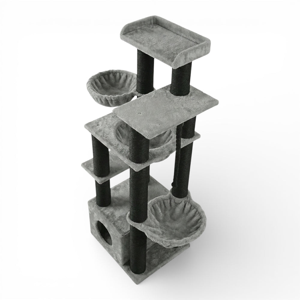 Grand arbre à chat avec niche et double hamac (1)