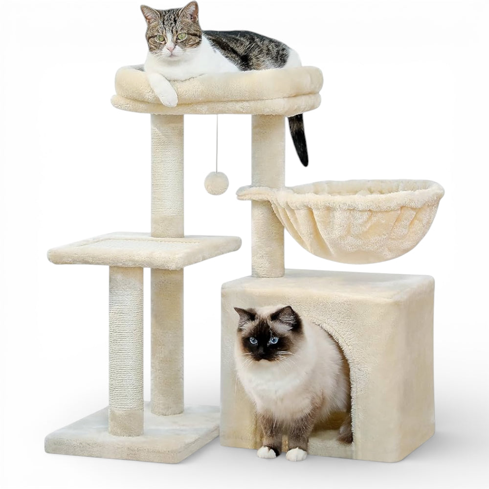 Arbre à chat avec niche et hamac (1)