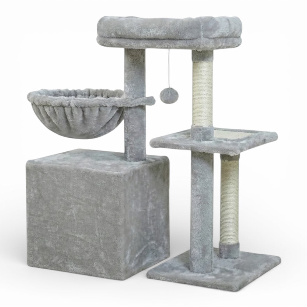 Arbre à chat avec niche et hamac (1)