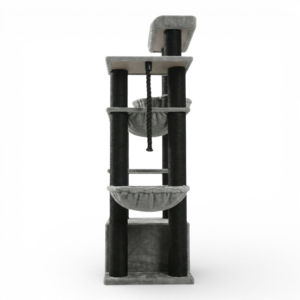 Grand arbre à chat avec niche et double hamac (1)