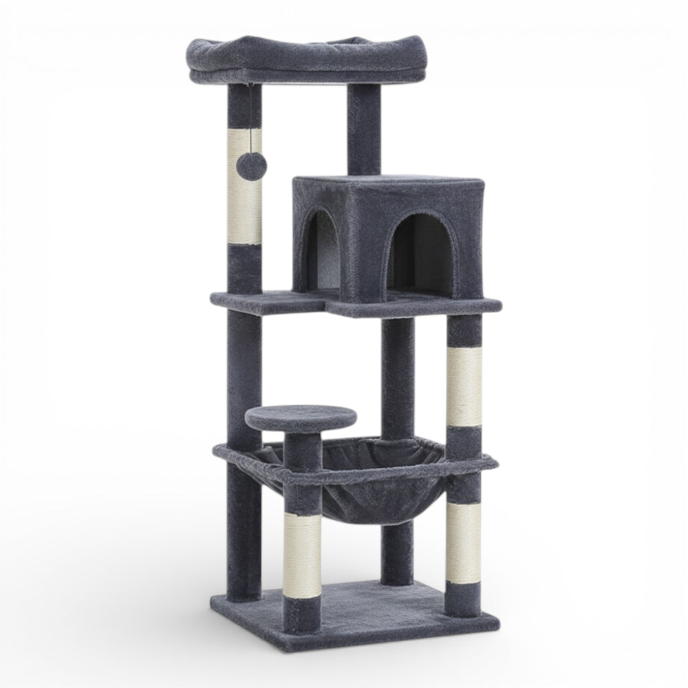 Arbre à chat avec double niche et hamac (1)