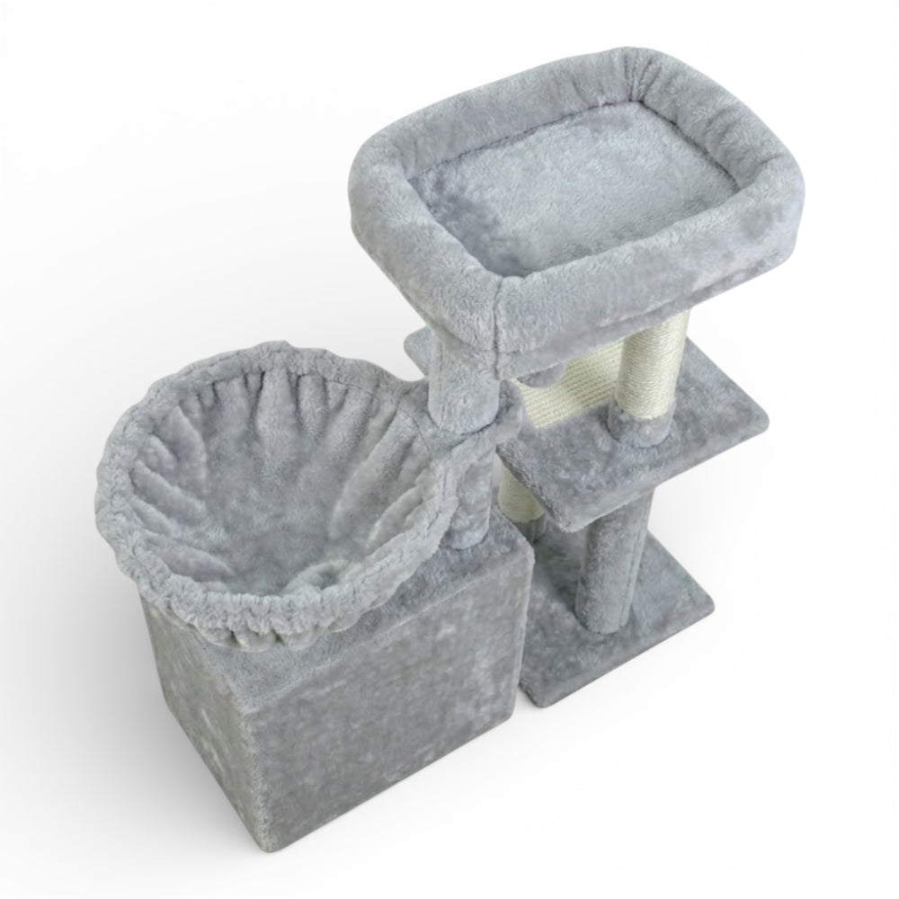 Arbre à chat avec niche et hamac (1)