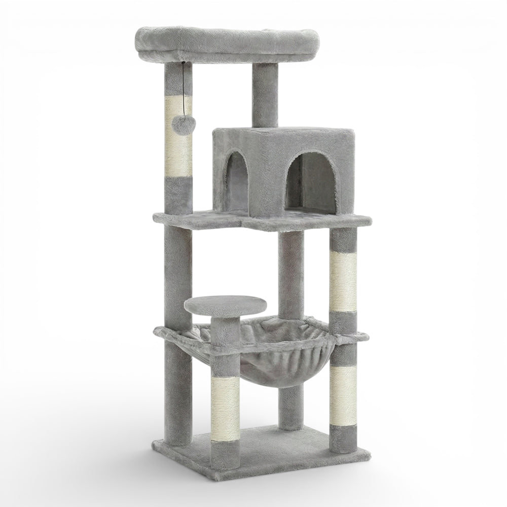 Arbre à chat avec niche et grand hamac (5)