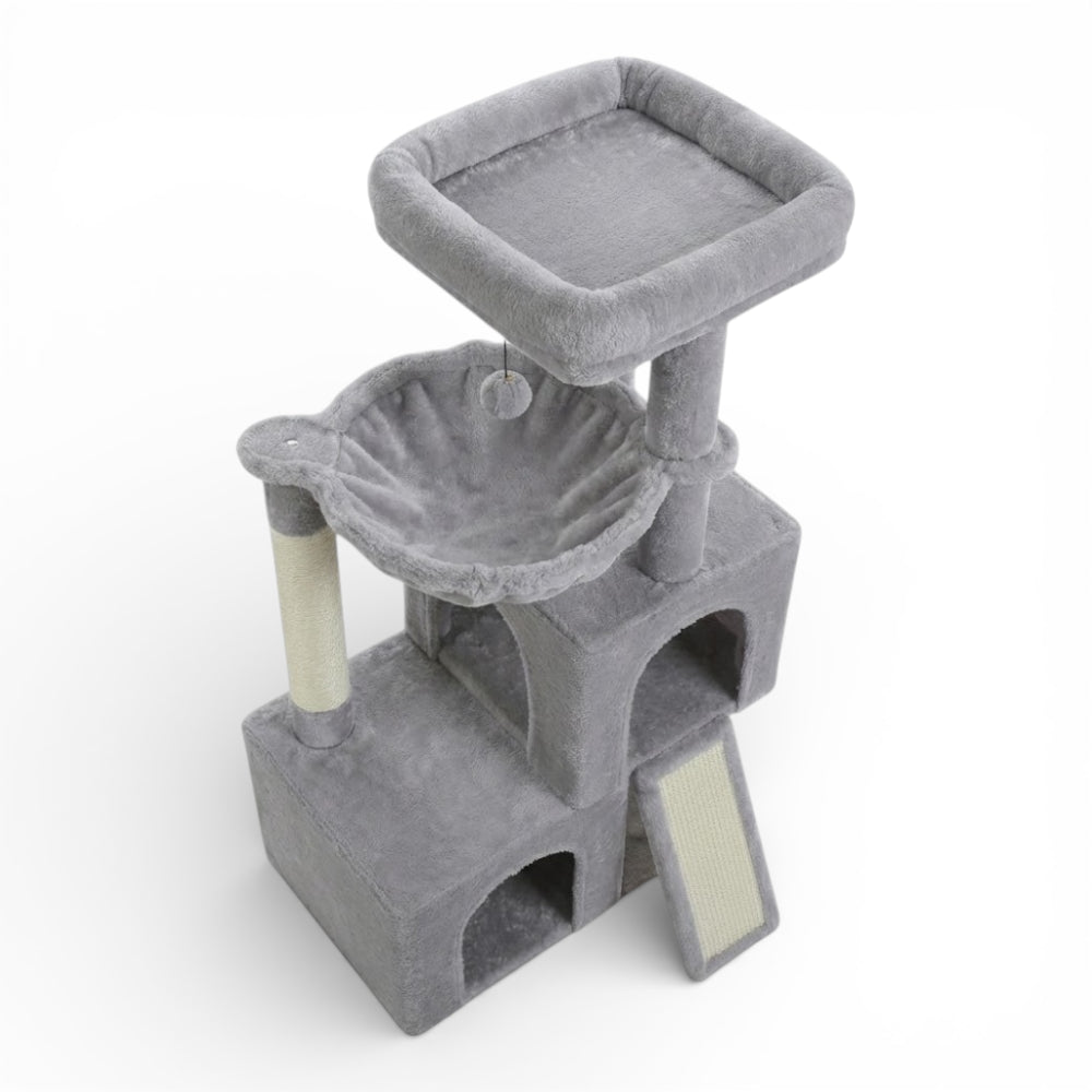 Arbre à chat avec niche, hamac et rampe (4)