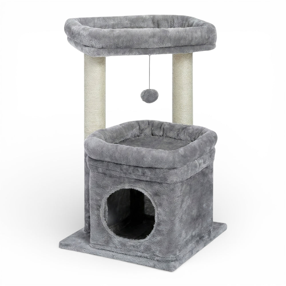Arbre à Chat Minimaliste avec Maison & Perchoir Douillet