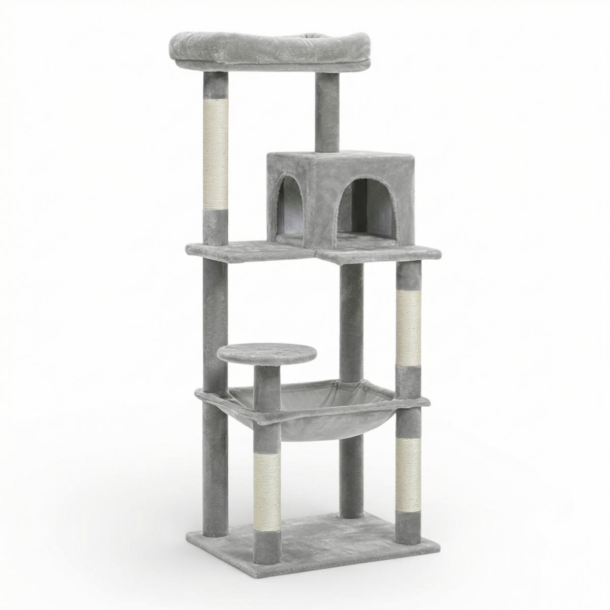 Arbre à Chat avec Maison, Hamac Large & Griffoirs Sisal
