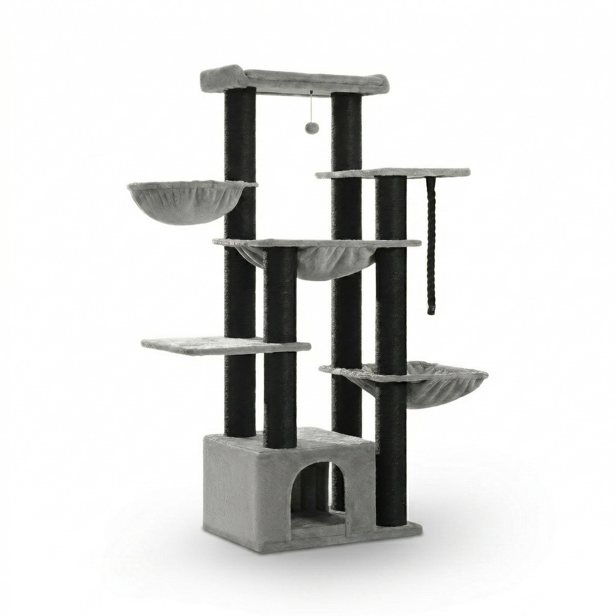 Arbre à Chat Multi-Niveaux avec Maison & Hamacs