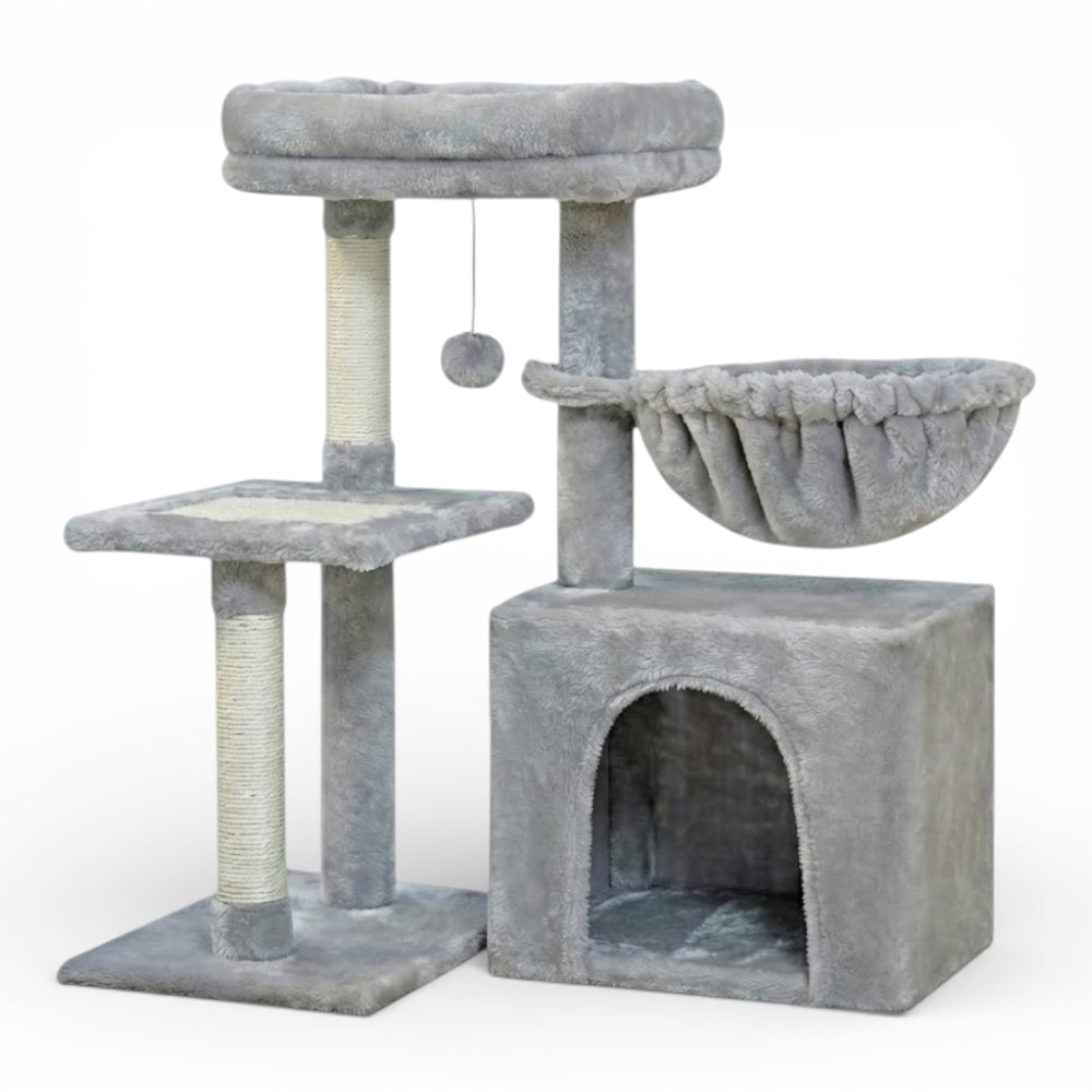 Arbre à Chat avec Maison, Grand Nid & Griffoir Intégré