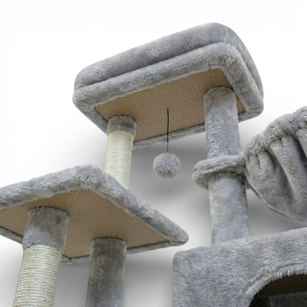 Arbre à chat avec niche et hamac (1)