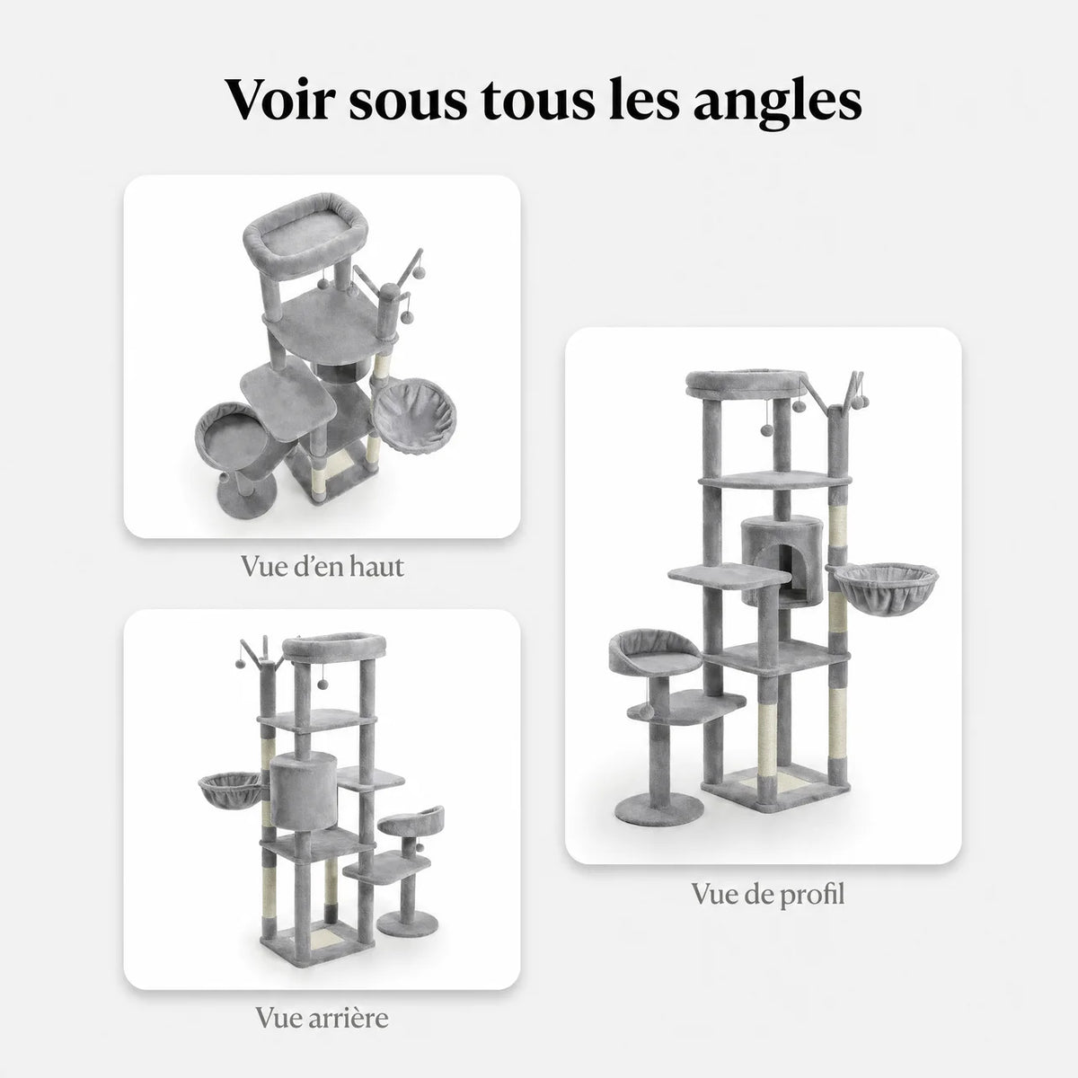 Arbre à Chat Modulaire avec Maison, Nids & Arbre à Jouets