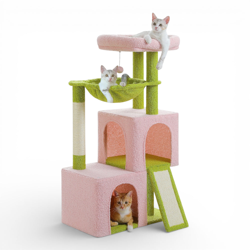 Arbre à chat avec niche, hamac et rampe (4)