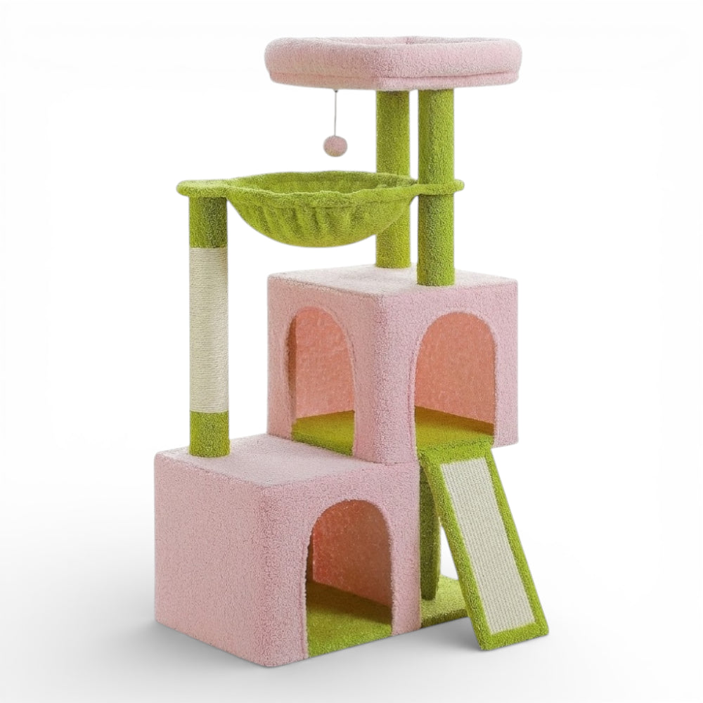 Arbre à chat avec niche, hamac et rampe (4)