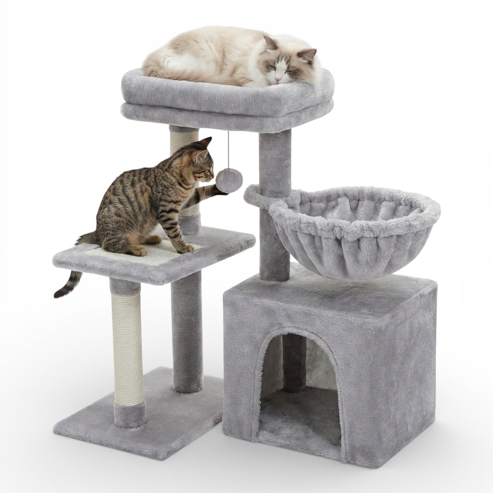 Arbre à chat avec niche et hamac (1)