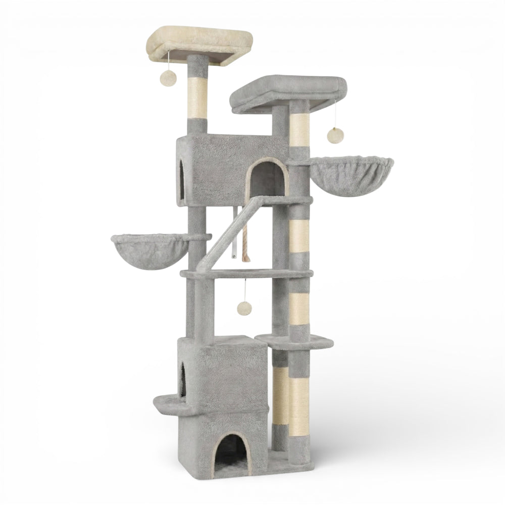 Grand arbre à chat double niche, double hamac et rampe (5)