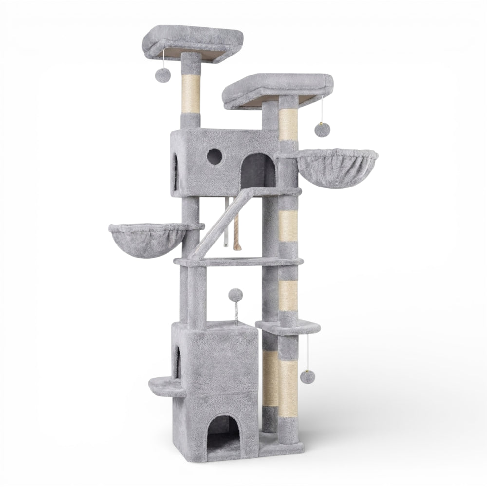 Grand arbre à chat double niche, double hamac et rampe (5)